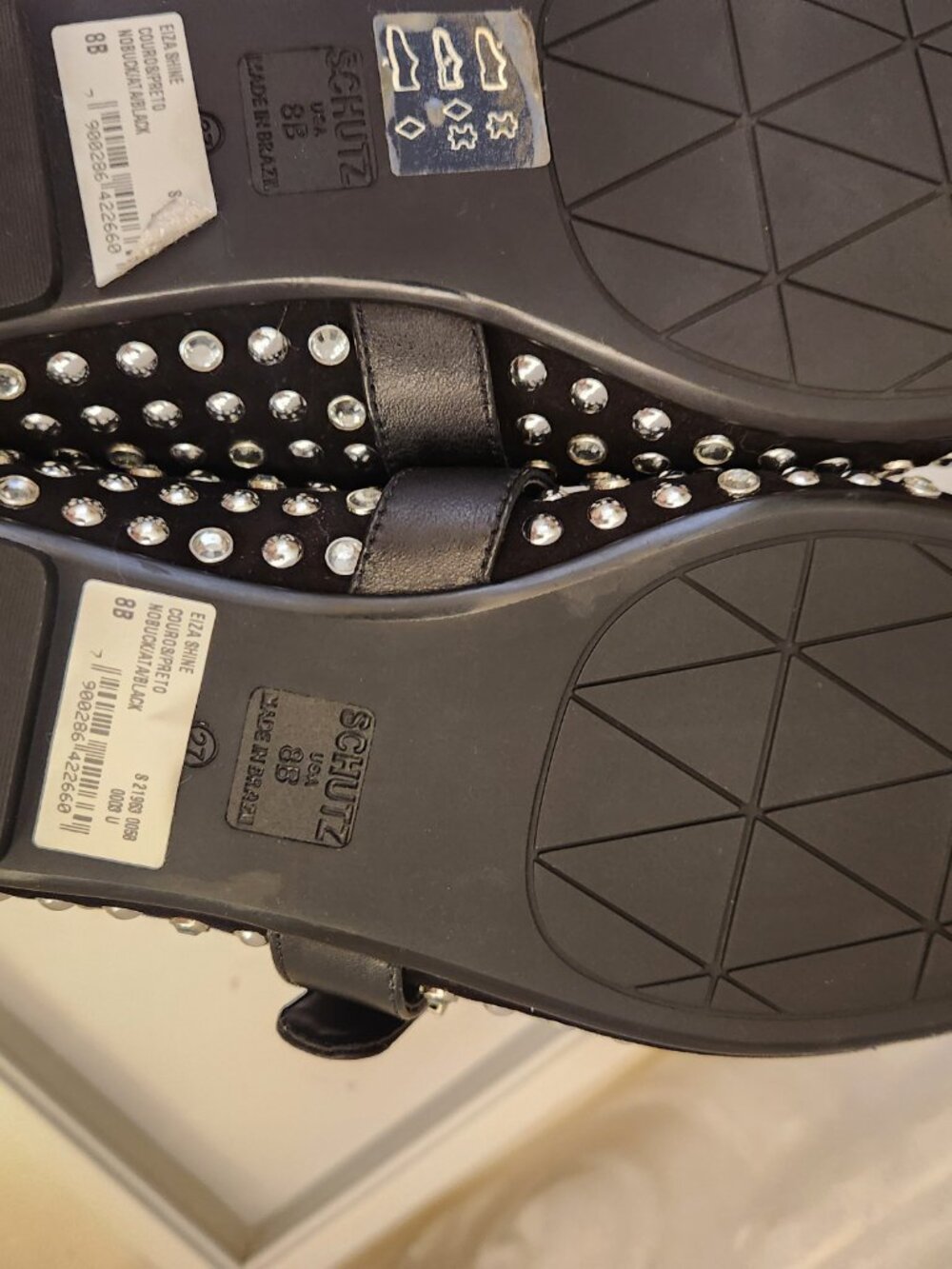 SCHUTZ Leather "Eiza" Ballet Flats. Embellished. NWT. Size 8 Regular - Picture 9 of 11